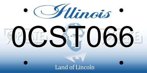 0CST066 Illinois License Plate