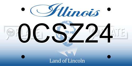0CSZ24 Illinois License Plate