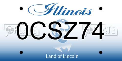 0CSZ74 Illinois License Plate