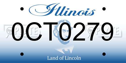 0CT0279 Illinois License Plate