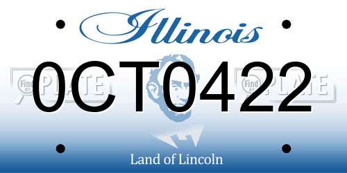 0CT0422 Illinois License Plate
