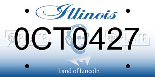 0CT0427 Illinois License Plate