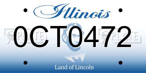 0CT0472 Illinois License Plate