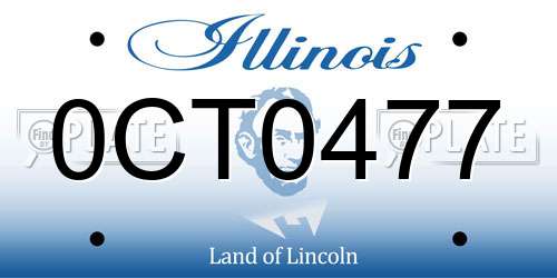 0CT0477 Illinois License Plate