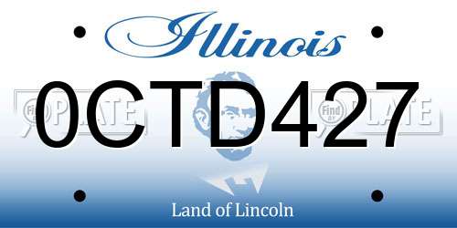 0CTD427 Illinois License Plate