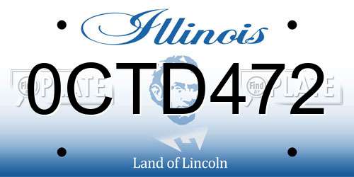 0CTD472 Illinois License Plate