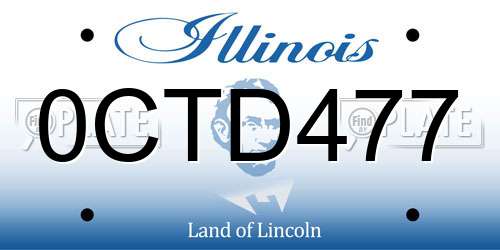 0CTD477 Illinois License Plate