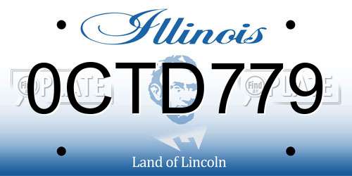 0CTD779 Illinois License Plate