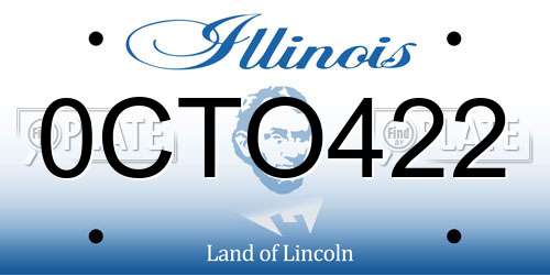 0CTO422 Illinois License Plate