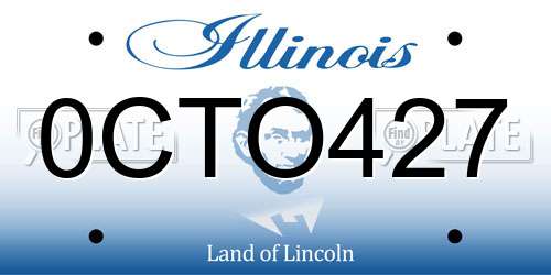 0CTO427 Illinois License Plate
