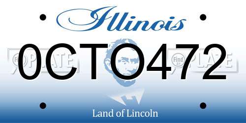 0CTO472 Illinois License Plate