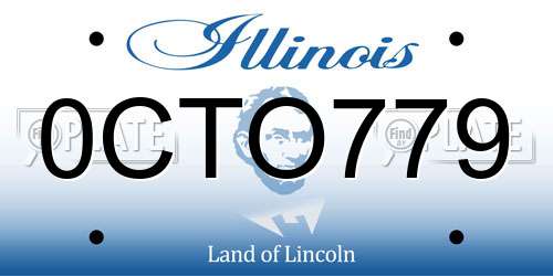 0CTO779 Illinois License Plate
