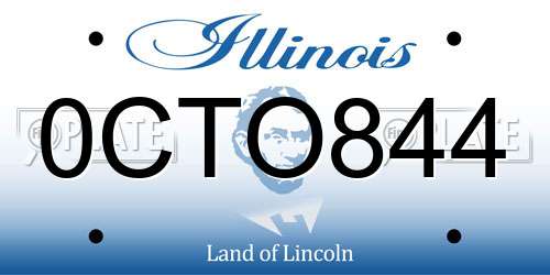 0CTO844 Illinois License Plate