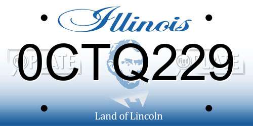 0CTQ229 Illinois License Plate