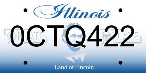 0CTQ422 Illinois License Plate