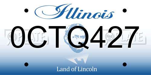 0CTQ427 Illinois License Plate