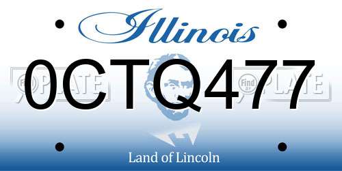 0CTQ477 Illinois License Plate