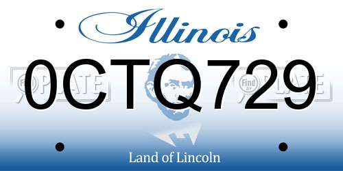 0CTQ729 Illinois License Plate