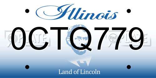 0CTQ779 Illinois License Plate