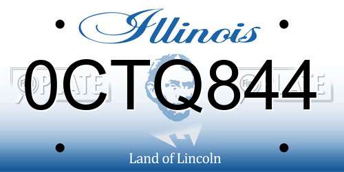0CTQ844 Illinois License Plate