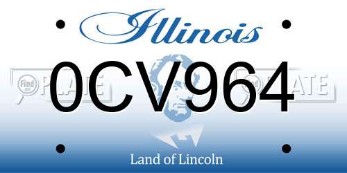 0CV964 Illinois License Plate