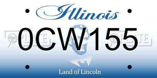 0CW155 Illinois License Plate