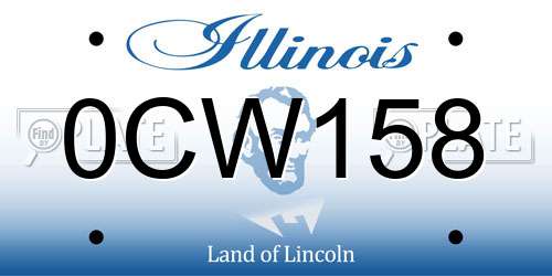 0CW158 Illinois License Plate