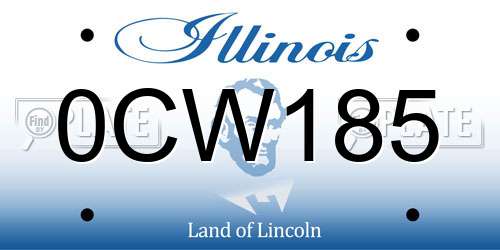 0CW185 Illinois License Plate