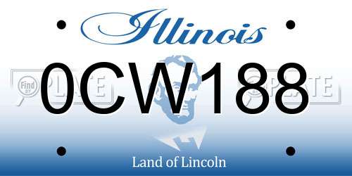 0CW188 Illinois License Plate