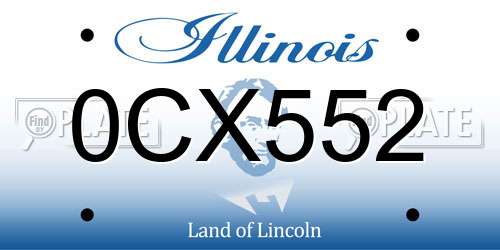 0CX552 Illinois License Plate