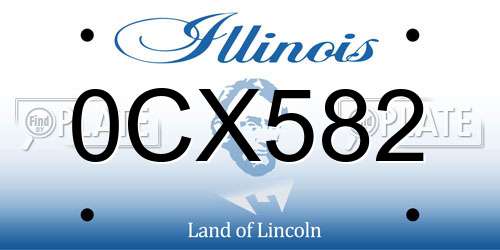 0CX582 Illinois License Plate