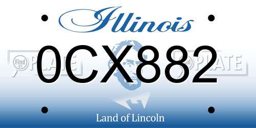 0CX882 Illinois License Plate