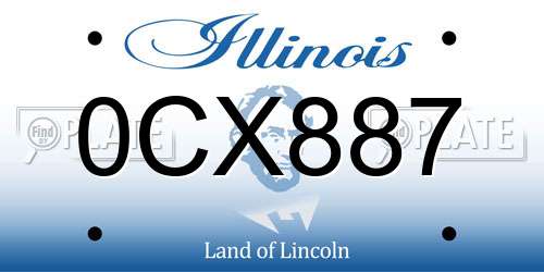 0CX887 Illinois License Plate
