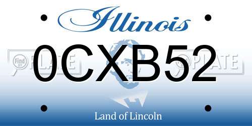 0CXB52 Illinois License Plate