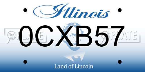 0CXB57 Illinois License Plate