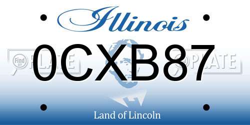 0CXB87 Illinois License Plate