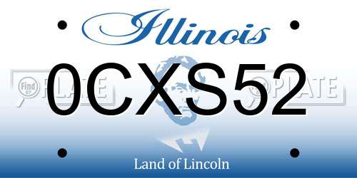 0CXS52 Illinois License Plate