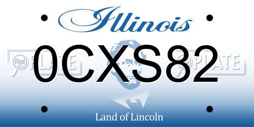 0CXS82 Illinois License Plate