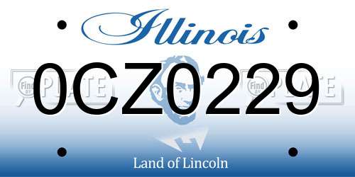 0CZ0229 Illinois License Plate