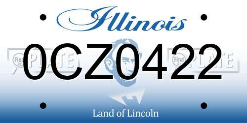 0CZ0422 Illinois License Plate
