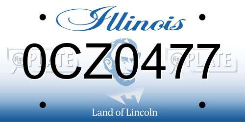0CZ0477 Illinois License Plate