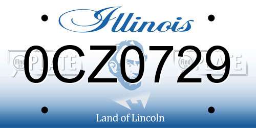 0CZ0729 Illinois License Plate