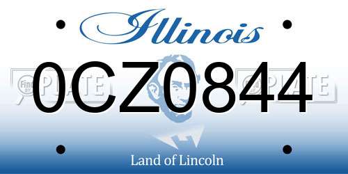 0CZ0844 Illinois License Plate