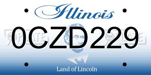0CZD229 Illinois License Plate