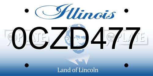 0CZD477 Illinois License Plate
