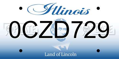 0CZD729 Illinois License Plate
