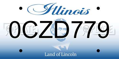 0CZD779 Illinois License Plate