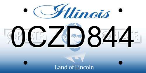 0CZD844 Illinois License Plate