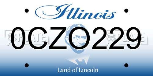 0CZO229 Illinois License Plate
