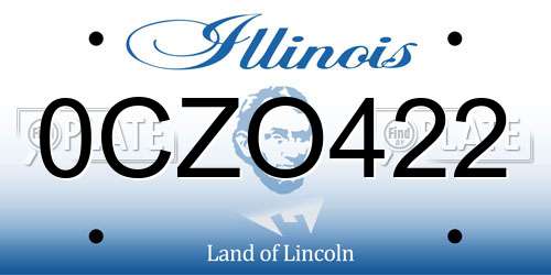 0CZO422 Illinois License Plate